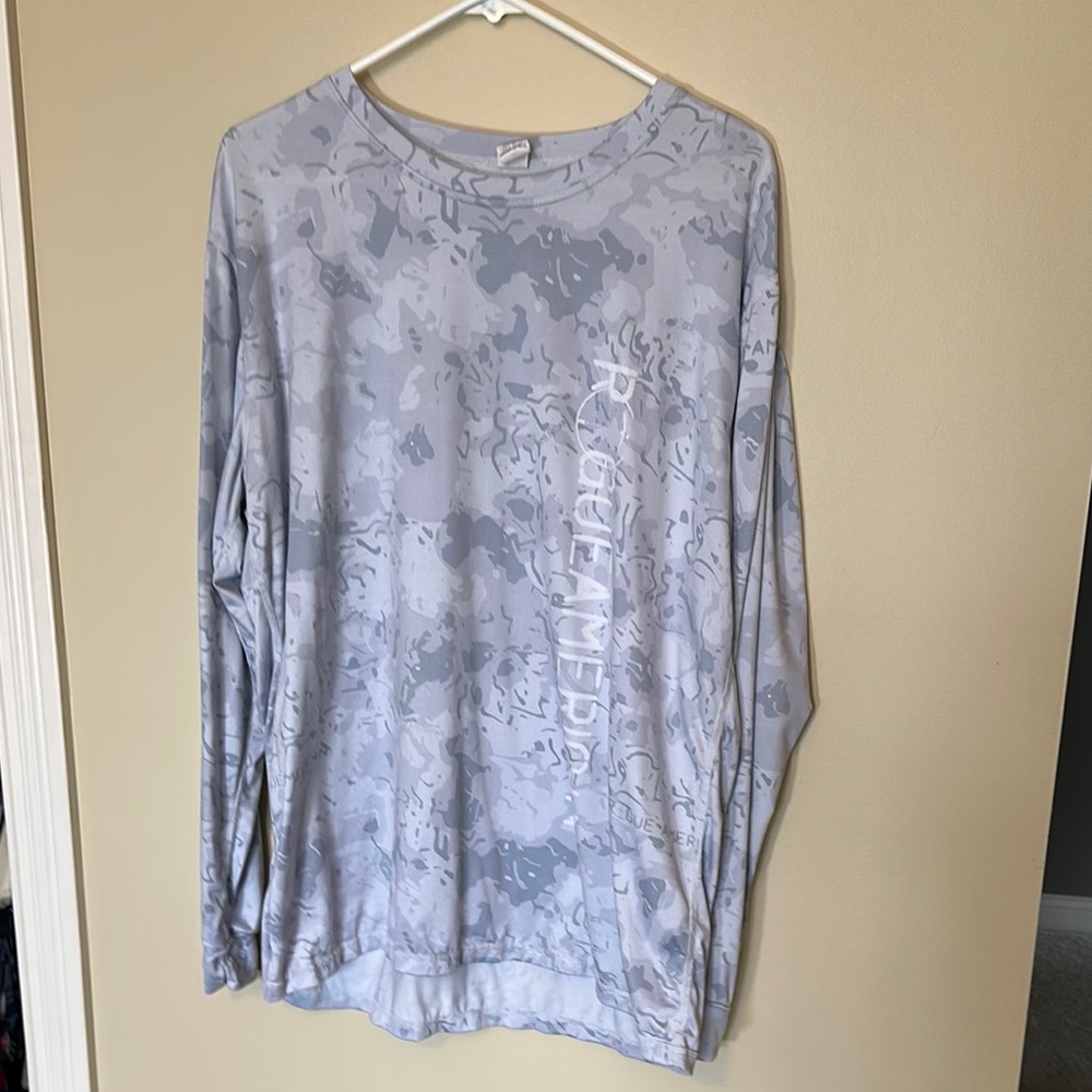 Light Gray Patterned Long Sleeve Top - image 1